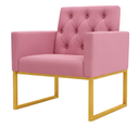 Ver imagem 6 de Kit 2 Poltronas Decorativas para Estúdio e Salão Base Metal Rose