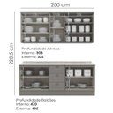 Ver imagem 4 de Cozinha Modulada 200 Cm Ce854 Americana Cinza Calcare Henn