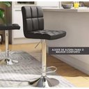 Ver imagem 4 de Kit 02 Banqueta Alta para Cozinha, Bancada, Bar Giratória Estofada em Cour Pu - Preto