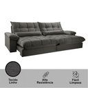 Ver imagem 2 de Sofá Liz 02 Módulos de 120cm Br 25cm Meu Sofá Online A231 Linho Cinza Escuro