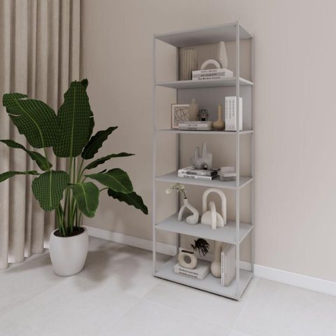 Estante Industrial em Metal 173cm com 5 Prateleiras Cinza F5 Cor:cinza