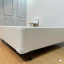 Ver imagem 3 de Cama Box Queen Bipartida 79 Diversas Cores (158x198x40):corino Branco/queen