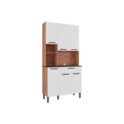 Cozinha Completa Tannat Gold C/ 6 Portas e 1 Gaveta Castanho/branco - Ronipa
