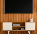 Ver imagem 4 de Rack Bancada com Painel New Panorama Cinamomo/off White para Tv até 75” - Madetec