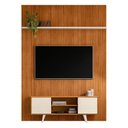 Ver imagem 1 de Rack Bancada com Painel New Panorama Cinamomo/off White para Tv até 75” - Madetec