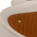 Ver mais imagens de Kit 2 Cadeiras de Jantar Estofada Milano Design Italiano com Encosto Ergonômico - Bege-caramelo
