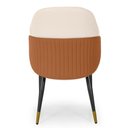 Ver imagem 6 de Kit 2 Cadeiras de Jantar Estofada Milano Design Italiano com Encosto Ergonômico - Bege-caramelo