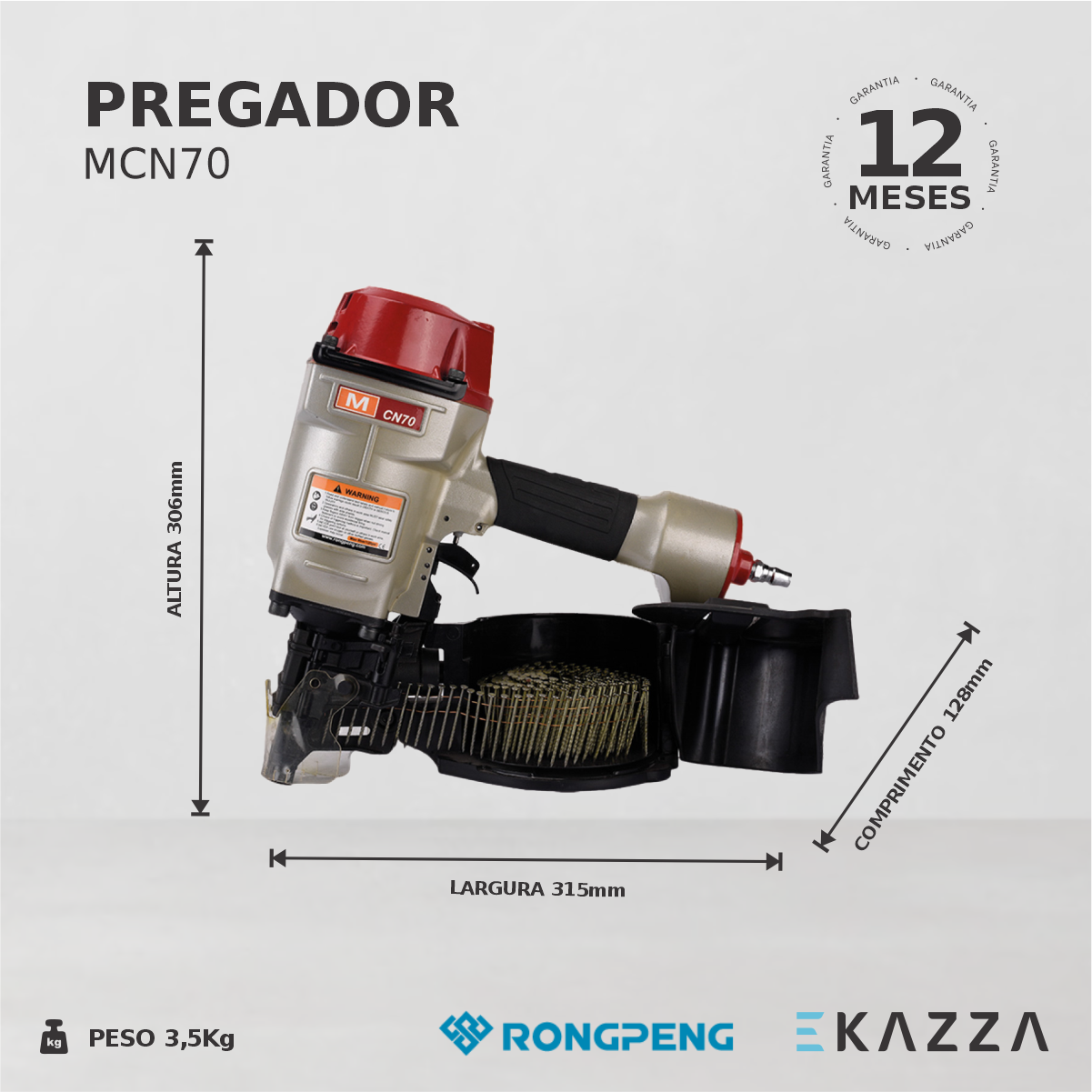 Pregador Pneumático MCN70 - RONGPENG - 5