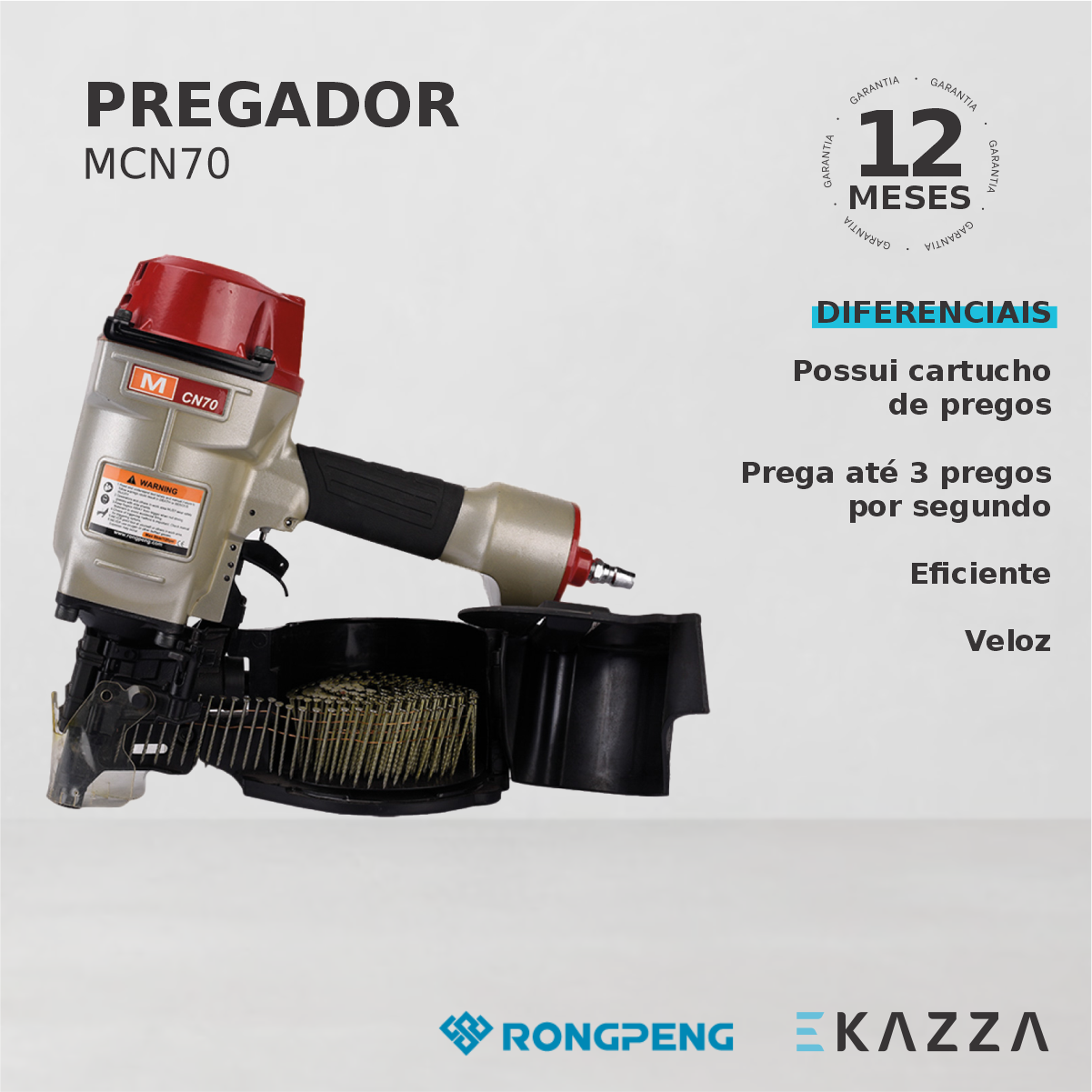 Pregador Pneumático MCN70 - RONGPENG - 3