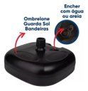 Ver imagem 6 de Base para Guarda-sol Ombrelone Plástica Areia Agua Mor Preta