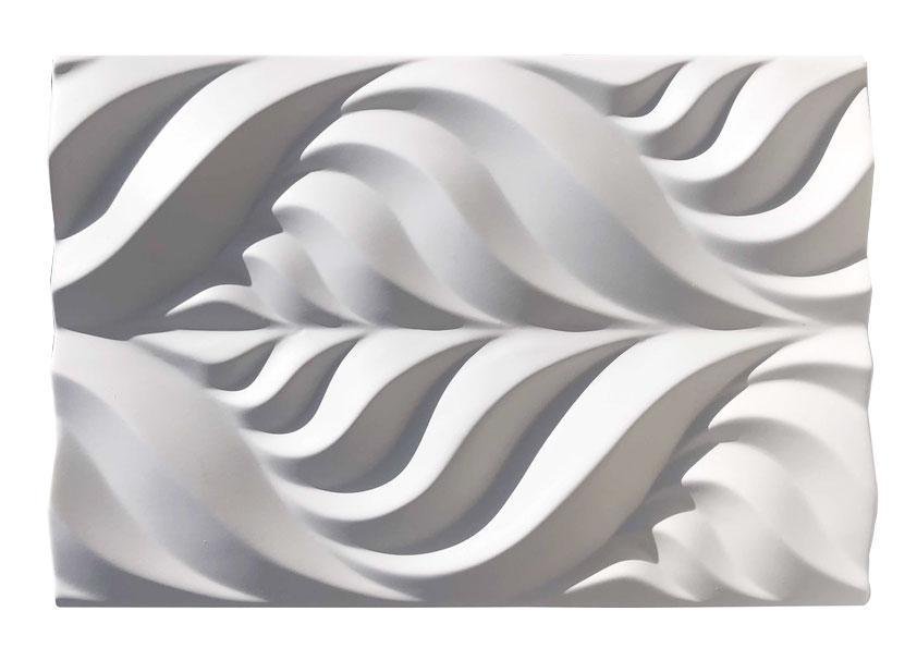Forma Gesso/cimento 3d Mosaico Folha 42x29 - Abs Branco - 4