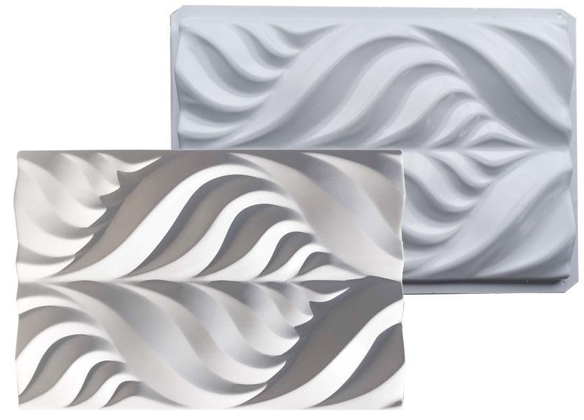 Forma Gesso/cimento 3d Mosaico Folha 42x29 - Abs Branco - 2