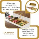 Ver imagem 2 de Cuba para Cozinha Gourmet Miami Dourada Aço Inox 304 Goldenx
