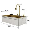 Cuba para Cozinha Gourmet Miami Dourada Aço Inox 304 Goldenx - 12