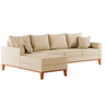 Sofá 4 Lugares Beny com Chaise Esquerdo Suede Bege - 4