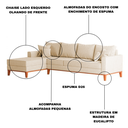 Ver imagem 3 de Sofá 4 Lugares Beny com Chaise Esquerdo Suede Bege
