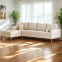Ver imagem 1 de Sofá 4 Lugares Beny com Chaise Esquerdo Suede Bege