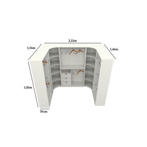 Kit Armário Closet Modulado M7 (colmeia, loja, Expositor, sapateira, roupa, organizador)