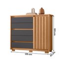 Ver imagem 4 de Cômoda Sapateira Duetto 1 Porta e 5 Gavetas