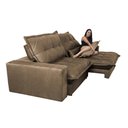 Ver imagem 3 de Sofa Retrátil e Reclinável 3,12m com Molas Ensacadas Cama Inbox Soft Tecido Suede Castor