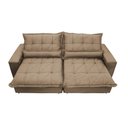 Ver imagem 4 de Sofa Retrátil e Reclinável 3,12m com Molas Ensacadas Cama Inbox Soft Tecido Suede Castor