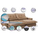 Ver imagem 6 de Sofa Retrátil e Reclinável 3,12m com Molas Ensacadas Cama Inbox Soft Tecido Suede Castor