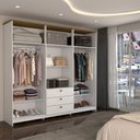 Ver imagem 2 de Guarda-roupa Casal Americano 6 Portas 3 Gavetas Branco/ipê - Panorama Móveis