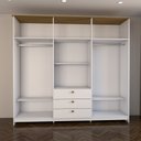 Ver imagem 5 de Guarda-roupa Casal Americano 6 Portas 3 Gavetas Branco/ipê - Panorama Móveis