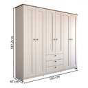 Ver imagem 4 de Guarda-roupa Casal Americano 6 Portas 3 Gavetas Branco/ipê - Panorama Móveis