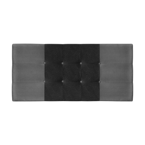 Painel Estofado Nina 94cm para Cama Box Quarto Solteiro Suede Cinza/preto Jbe Móveis