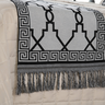 Kit 5 Peças Peseira Casal Padrão e Queen com Almofadas Cheias Dupla Face Grécia Jacquard Cor Preto - 3