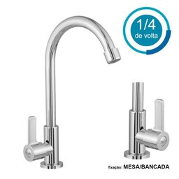 Torneira Cozinha Metal Mesa Bancada Bica Móvel 1/4 Padrão Simi|ar Deca Docol - 4