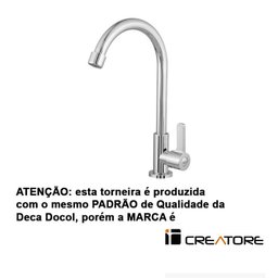 Torneira Cozinha Metal Mesa Bancada Bica Móvel 1/4 Padrão Simi|ar Deca Docol - 3