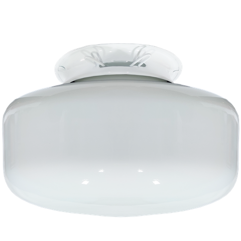 Plafon Colonial Aluminio Branco Drops Leitoso Boca 10 Retrô