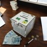 Cofre Guardar Junte Dinheiro Woodbox Desafio 30 Mil Branco - 1