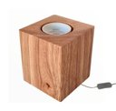 Ver imagem 1 de Abajur Madeira Cube P/ Sala Mesa Quarto Cabeceira De Cama
