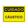 Placa de Sinalização Cuidado Cáustico em Pvc - 1