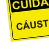 Placa de Sinalização Cuidado Cáustico em Pvc - 2
