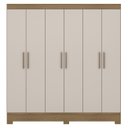 Ver imagem 6 de Guarda Roupa Casal 201cm 6 Portas Pratik D02 Amêndola/off - Mpozenato