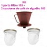 Kit 2 Coador de Café Filtro de Pano sem Cabo 103 e Porta Filtro com Funil - 2