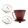 Kit 2 Coador de Café Filtro de Pano sem Cabo 103 e Porta Filtro com Funil - 1