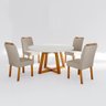 Sala de Jantar 110x110 MDF/Vidro 4 Cadeiras Safira Bom Pastor - 1