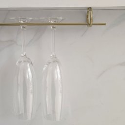 Suporte Porta Taças Reto 25cm Organizador De Taças Suspenso Dourado - 2 Suporte Porta Taças Reto 25cm Organizador De Taças Suspenso Dourado - 2