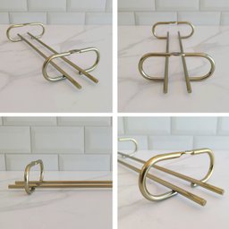 Suporte Porta Taças Reto 25cm Organizador De Taças Suspenso Dourado - 4 Suporte Porta Taças Reto 25cm Organizador De Taças Suspenso Dourado - 4