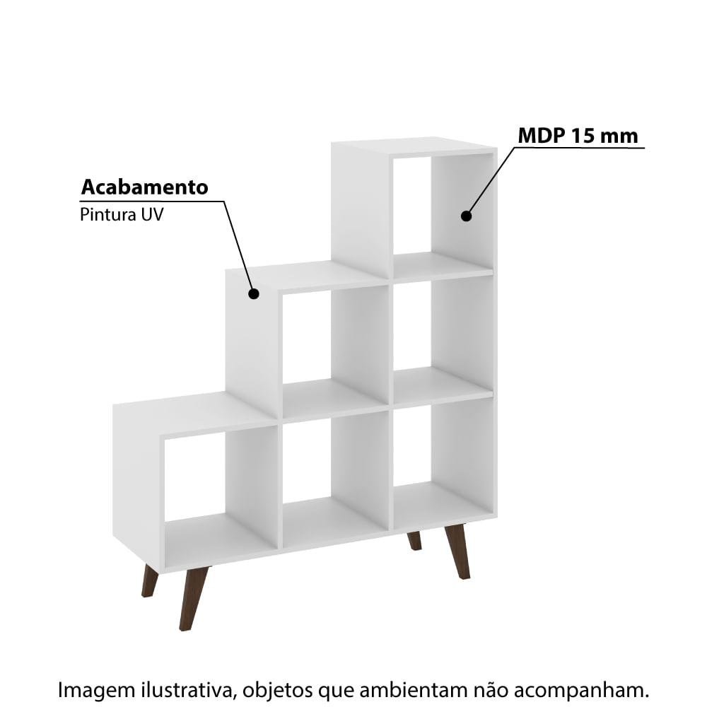 Estante em L com 6 Nichos - Branco - 2
