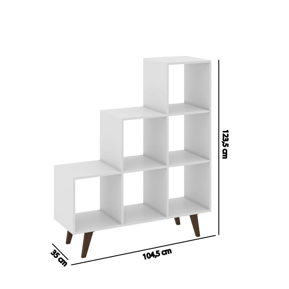 Estante em L com 6 Nichos - Branco - 4