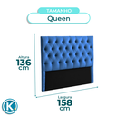 Ver imagem 4 de Cabeceira Estofada Queen Luna Nature Veludo Azul 158x136