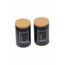Ver imagem 1 de Kit 2 Potes Metálicos Café e Açúcar Preto Fosco 14,5cm
