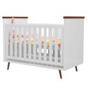 Ver imagem 1 de Berço Mini Cama 2x1 Retrô Wood Pés Palito Branco 100% Mdf - Bela Móveis
