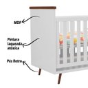 Ver imagem 3 de Berço Mini Cama 2x1 Retrô Wood Pés Palito Branco 100% Mdf - Bela Móveis